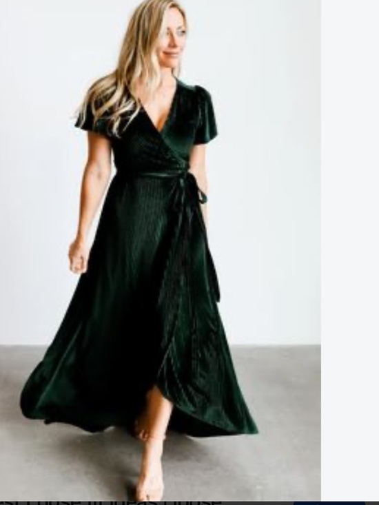 Baltic Born Dresses & Skirts - Baltic Born Velvet Wrap High-Low Dress L Green Whimsigoth Vampy